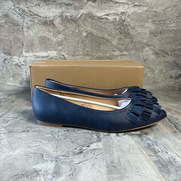 Journee Collection Judy Women's Ballet Flat Blue Faux Leather - Picture 4 of 4